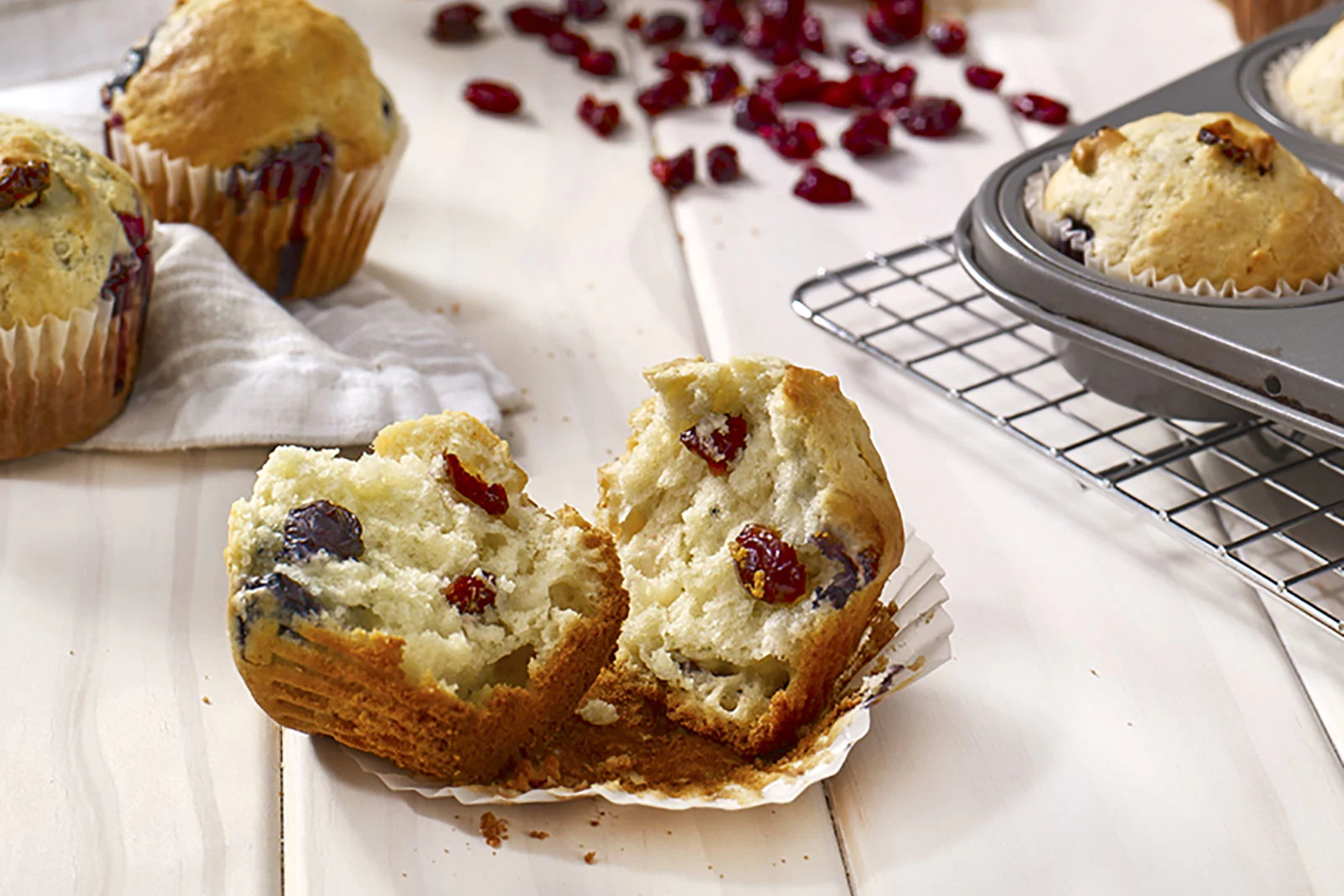 Muffins de cranberry y blueberries